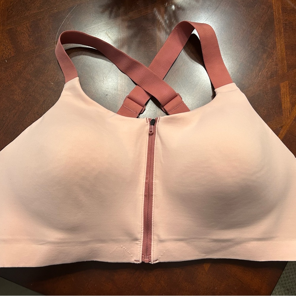 Duluth Trading Co Blush Zip-Front Sports Bra
